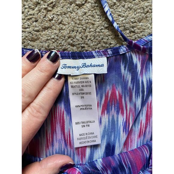 Tommy Bahama Ikat Mirage Lace-Front Tunic Swim Coverup - Picture 5 of 12